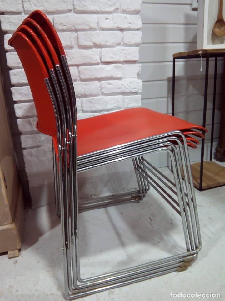 Vintage: 4 SILLAS 4/40 DAVID ROWLAND - Foto 6
