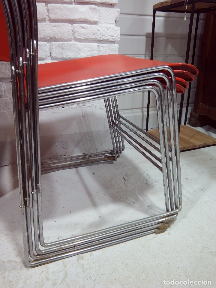 Vintage: 4 SILLAS 4/40 DAVID ROWLAND - Foto 7