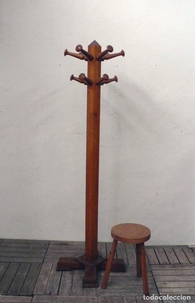 Vintage: Perchero antiguo de madera - Foto 5