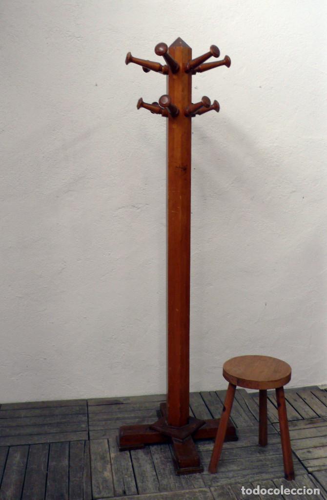 Vintage: Perchero antiguo de madera - Foto 6