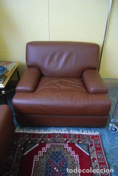 Vintage: Sill&oacute;n tapizado en cuero marr&oacute;n - Foto 1