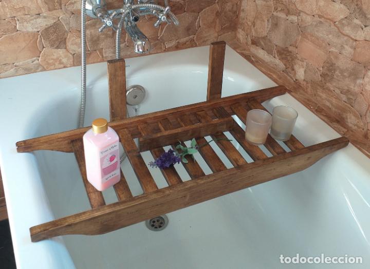 Vintage: Bandeja ba&ntilde;era madera, plegable - Foto 2