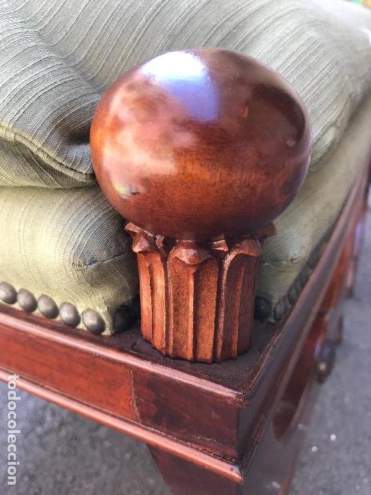 Vintage: PAREJA DE PUF EN MADERA 1940, - Foto 7