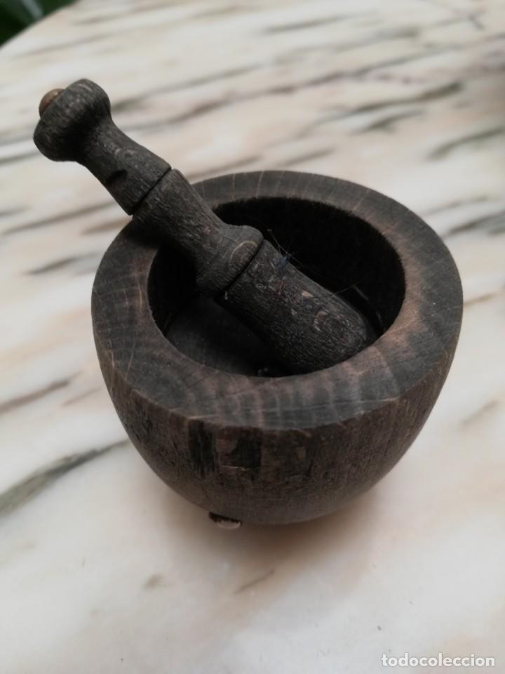 Vintage: Peque&ntilde;o mortero de madera. - Foto 4