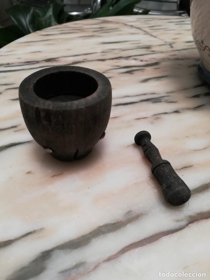 Vintage: Peque&ntilde;o mortero de madera. - Foto 5