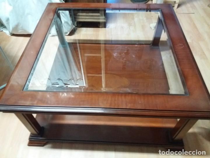 Vintage: MESA CL&Aacute;SICA DE  MADERA Y CRISTAL - Foto 5