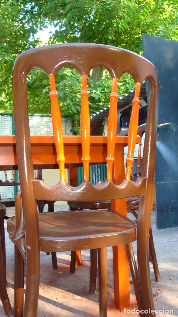 Vintage: mesa de madera maciza con 4 sillas de &eacute;poca - Foto 3