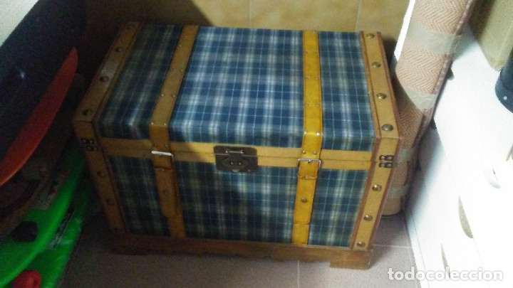 Vintage: BA&Uacute;L DE MADERA FORRADO EN TELA - Foto 2