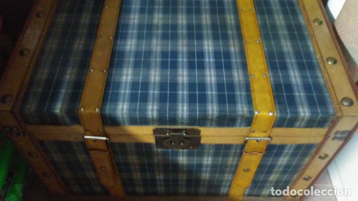 Vintage: BA&Uacute;L DE MADERA FORRADO EN TELA - Foto 7