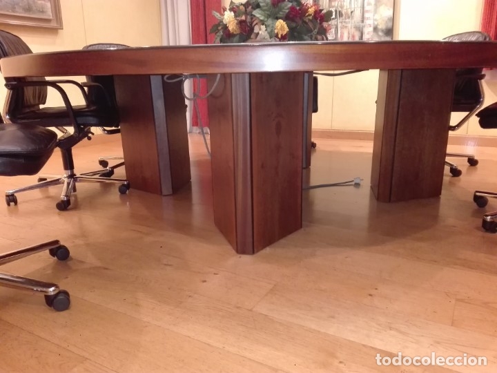 Vintage: Mesa de reuniones redonda de madera - Foto 3