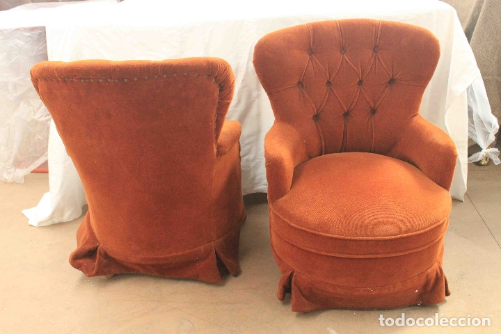 Vintage: PAR SILLONES DE ALCOBA - Foto 1