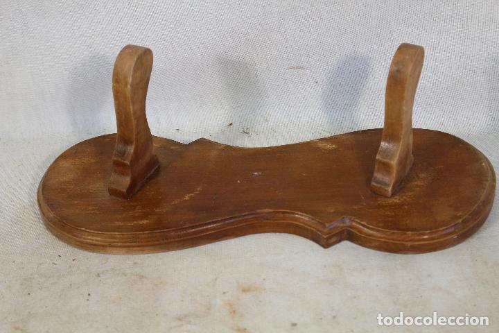 Vintage: perchero antiguo de 2 perchas en madera - Foto 5