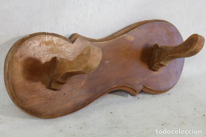 Vintage: perchero antiguo de 2 perchas en madera - Foto 1