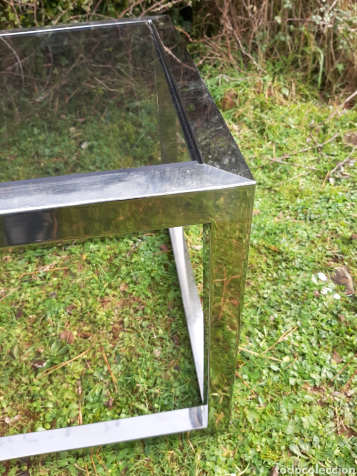 Vintage: MESA DE CENTRO DE ACERO Y CRISTAL - DISE&Ntilde;O - Foto 8