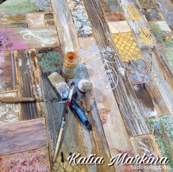 Vintage: Mesa de centro hecha a mano con madera de palets. - Foto 2