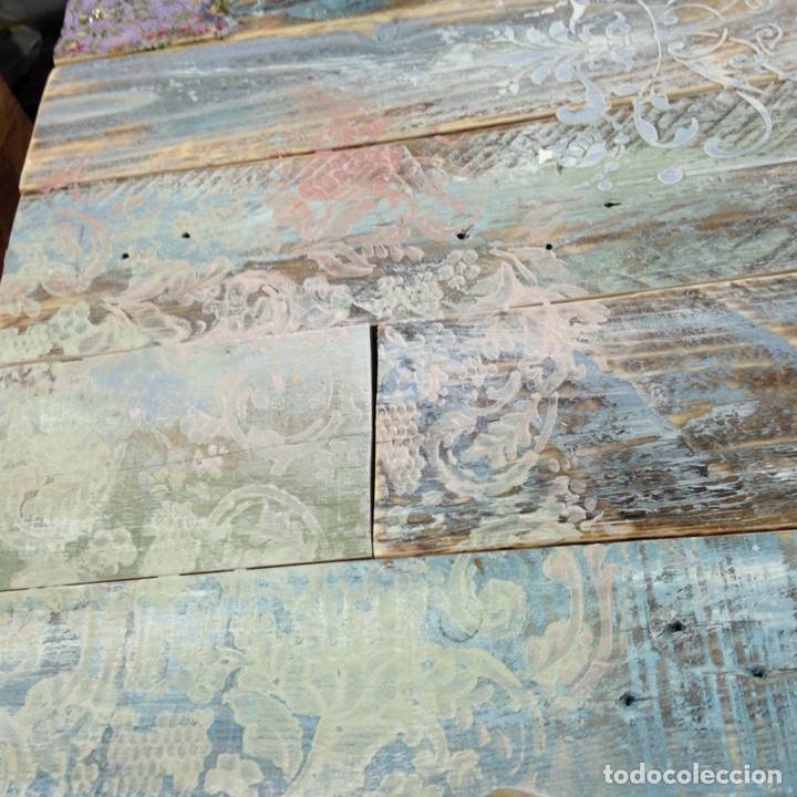 Vintage: Mesa de centro hecha a mano con madera de palets. - Foto 11