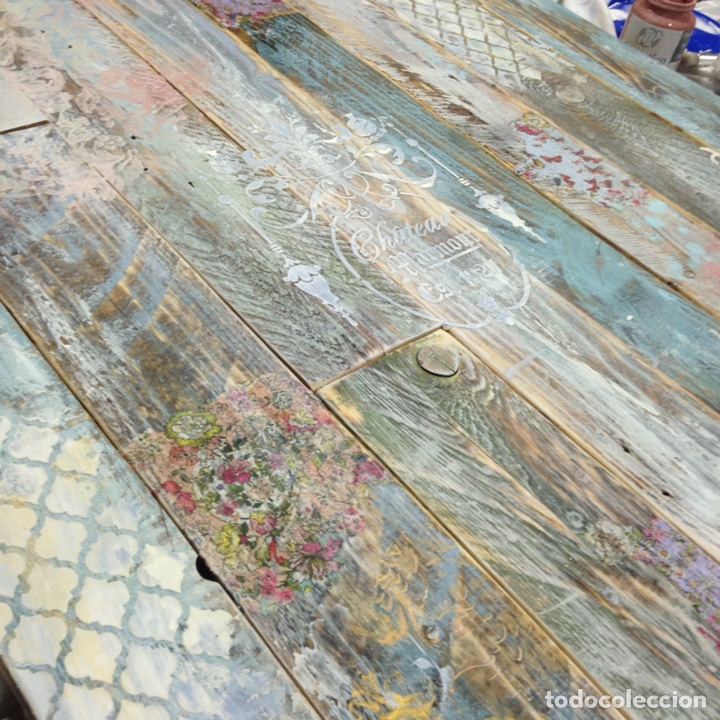 Vintage: Mesa de centro hecha a mano con madera de palets. - Foto 12