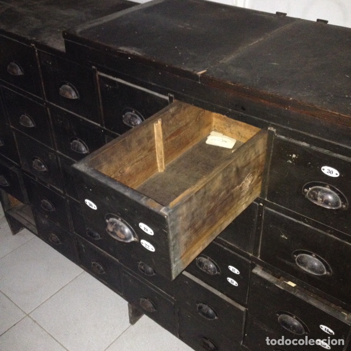 antiguo mueble cajonera industrial - Compra venta en todocoleccion