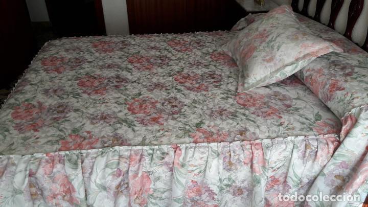 Vintage: COLCHA ESTAMPADA DE RASO. CAMA 135 - Foto 3