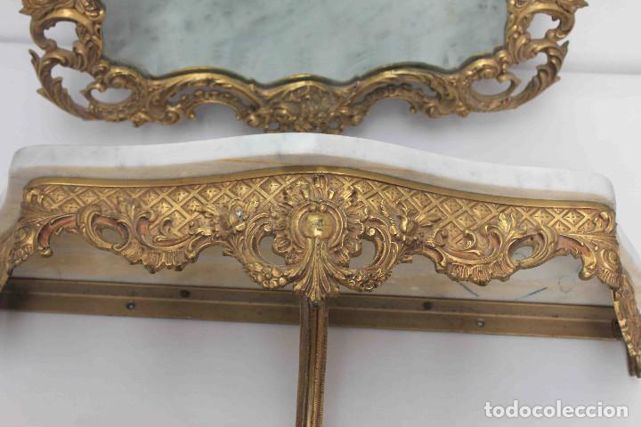 Vintage: MUEBLE RECIBIDOR ESPEJO BRONCE - Foto 3