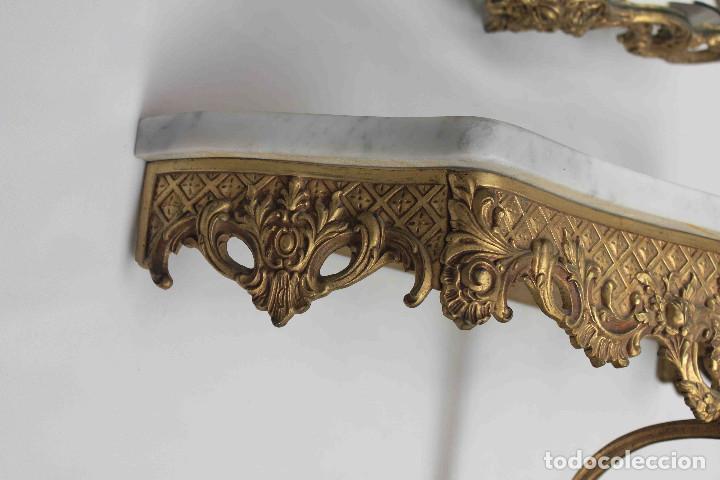 Vintage: MUEBLE RECIBIDOR ESPEJO BRONCE - Foto 5