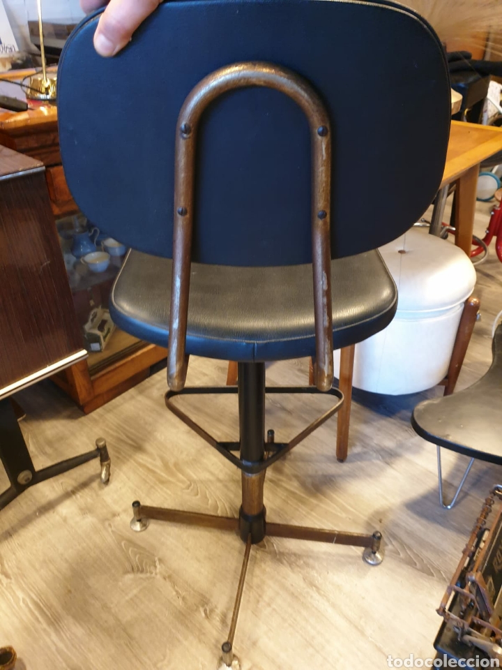 Vintage: Taburete industrial giratorio - Foto 3