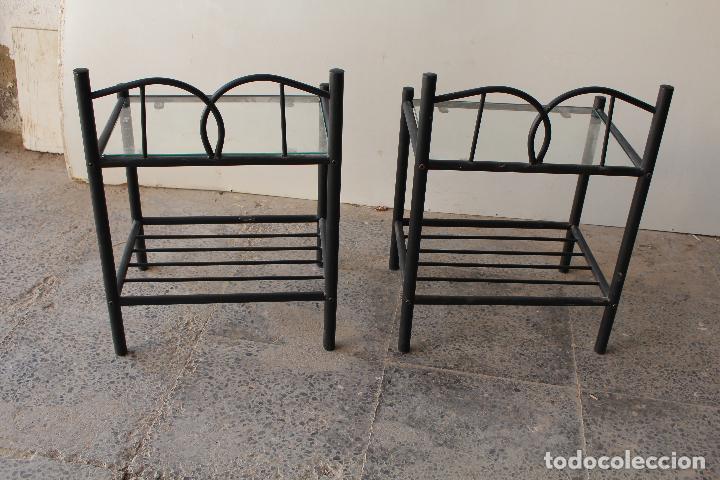 Vintage: 2 mesillas de noche de hierro - Foto 6