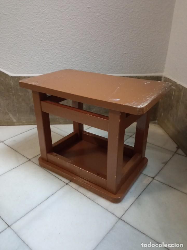 Vintage: taburete o mesita de madera rectangular doble cara, muy resistente - Foto 4