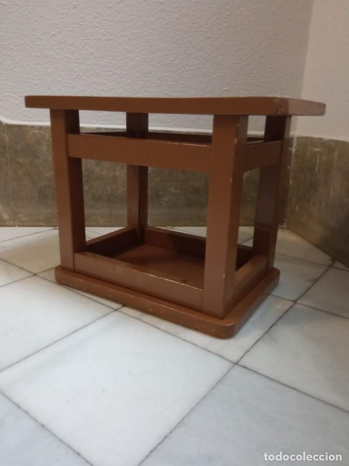 Vintage: taburete o mesita de madera rectangular doble cara, muy resistente - Foto 5