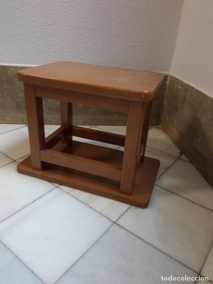 Vintage: taburete o mesita de madera rectangular doble cara, muy resistente - Foto 6