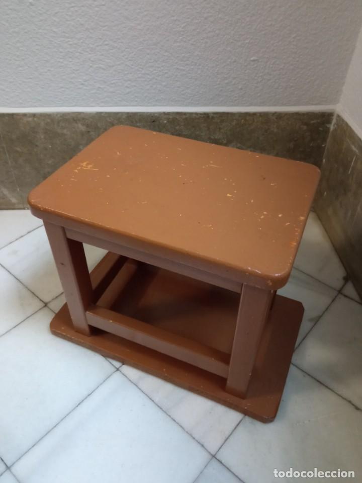 Vintage: taburete o mesita de madera rectangular doble cara, muy resistente - Foto 7