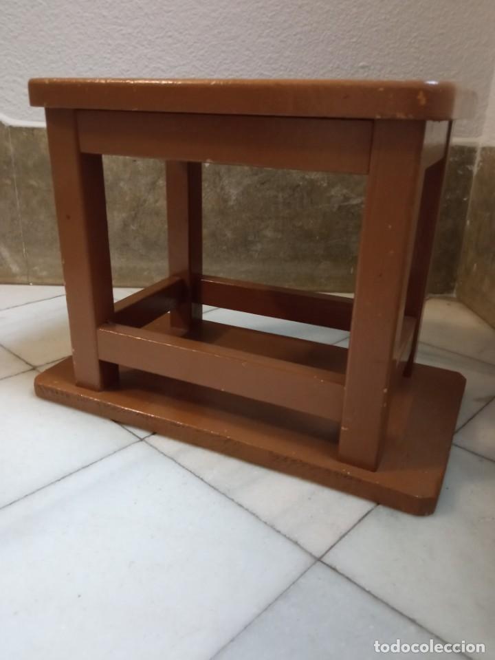 Vintage: taburete o mesita de madera rectangular doble cara, muy resistente - Foto 8