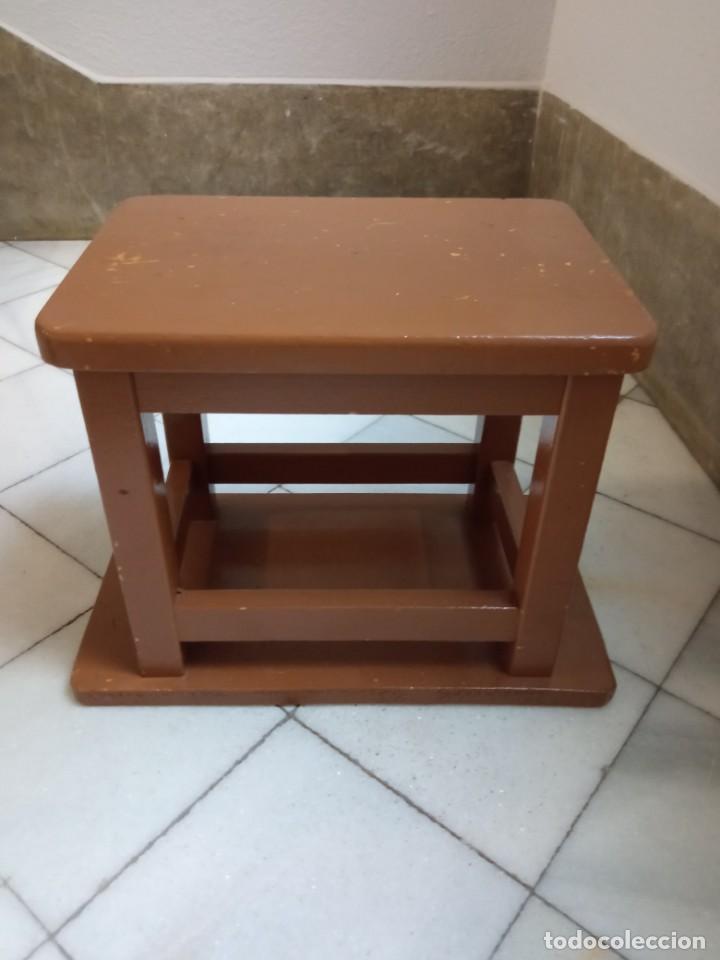 Vintage: taburete o mesita de madera rectangular doble cara, muy resistente - Foto 10