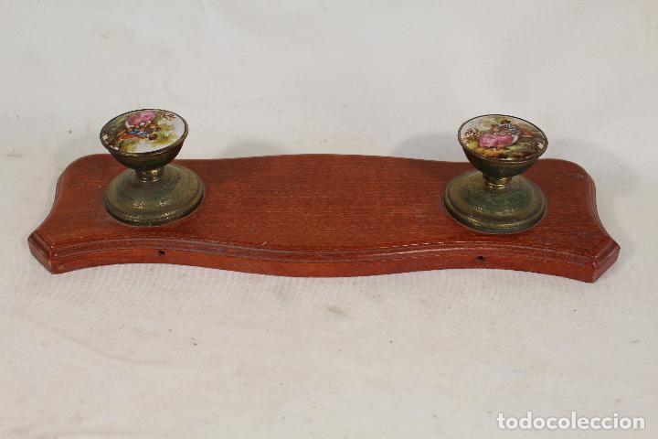 Vintage: perchero de pared con dos perchas de escenas romanticas - Foto 5