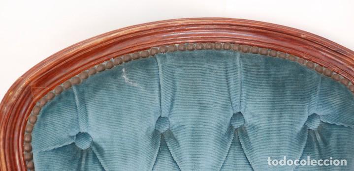 Vintage: Silla terciopelo azul capitone - Foto 4