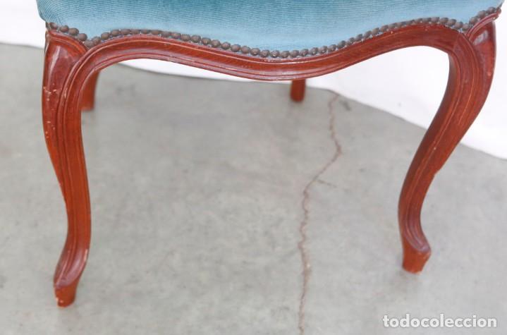 Vintage: Silla terciopelo azul capitone - Foto 5