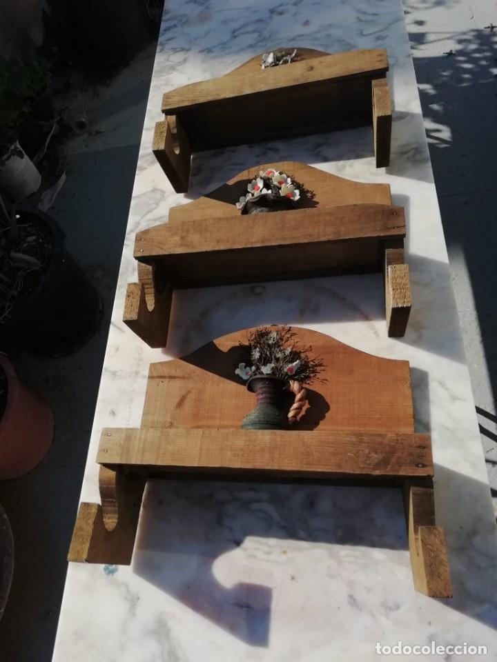 Vintage: 3 repisas de madera - Foto 2