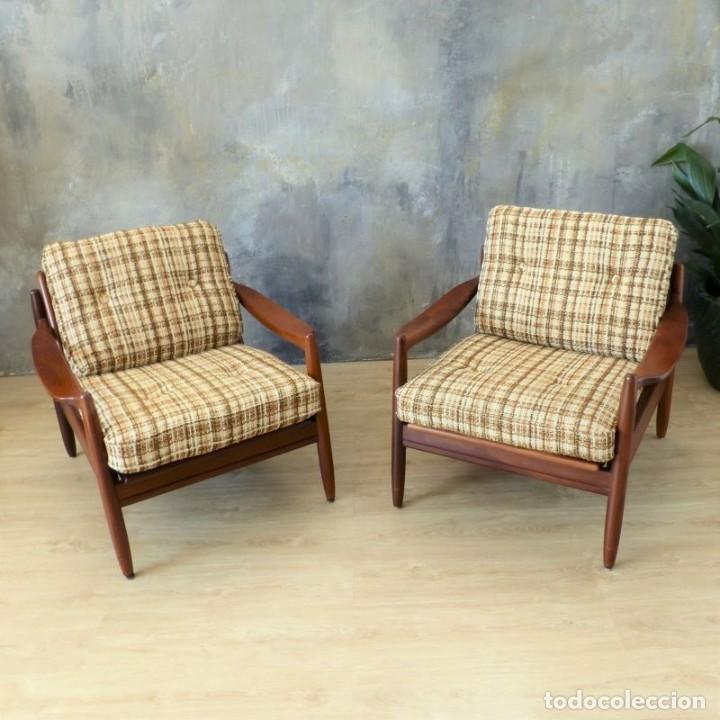 Vintage: Pareja de sillones escandinavos de teca. 1950 - 1960 - Foto 3 - 222941496