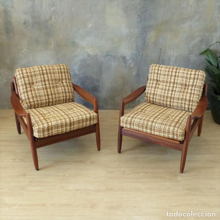Vintage: Pareja de sillones escandinavos de teca. 1950 - 1960 - Foto 4 - 222941496