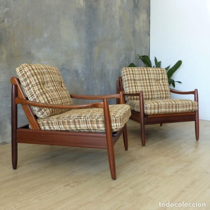 Vintage: Pareja de sillones escandinavos de teca. 1950 - 1960 - Foto 5 - 222941496