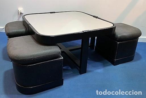 Vintage: Mesa baja con 4 taburetes. - Foto 2