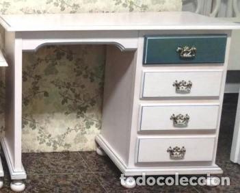 Vintage: DORMITORIO CEUSE BLANCO Y AZUL VERDOSO - Foto 4