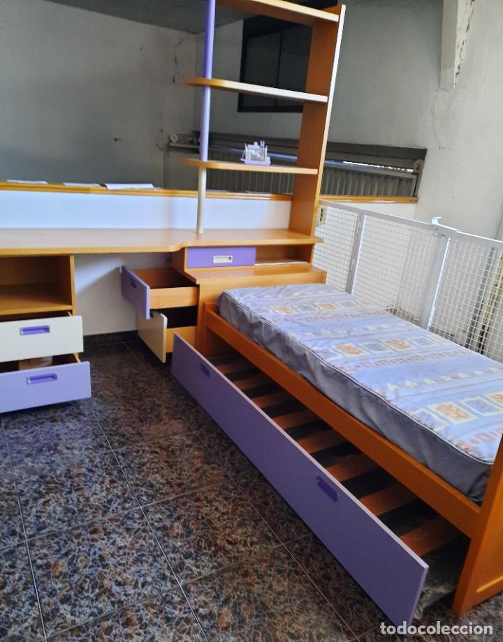 Vintage: DORMITORIO JUVENIL MIEL Y MALVA - Foto 3