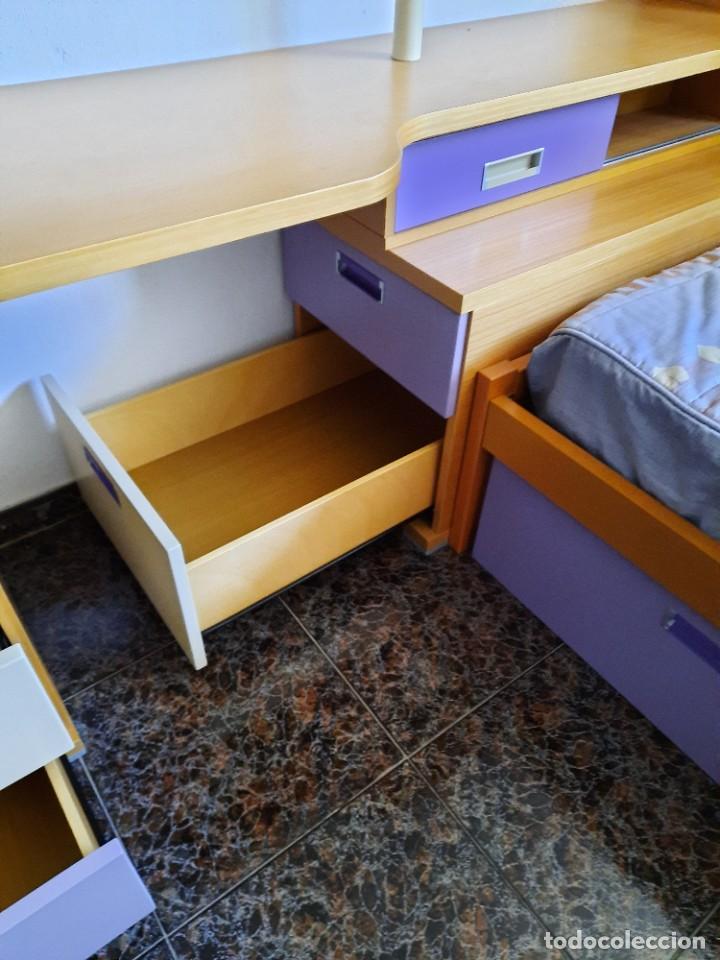 Vintage: DORMITORIO JUVENIL MIEL Y MALVA - Foto 4