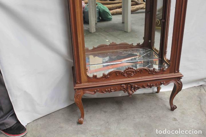 Vintage: VITRINA MADERA TALLADA ESPEJO - Foto 4