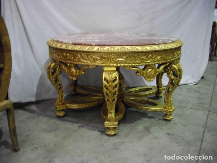 Vintage: MESA REDONDA TALLA ORO - Foto 1