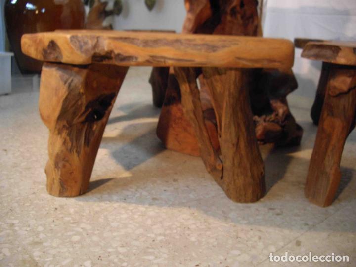 Vintage: MESA Y TRES BANCOS RA&Iacute;Z - Foto 7
