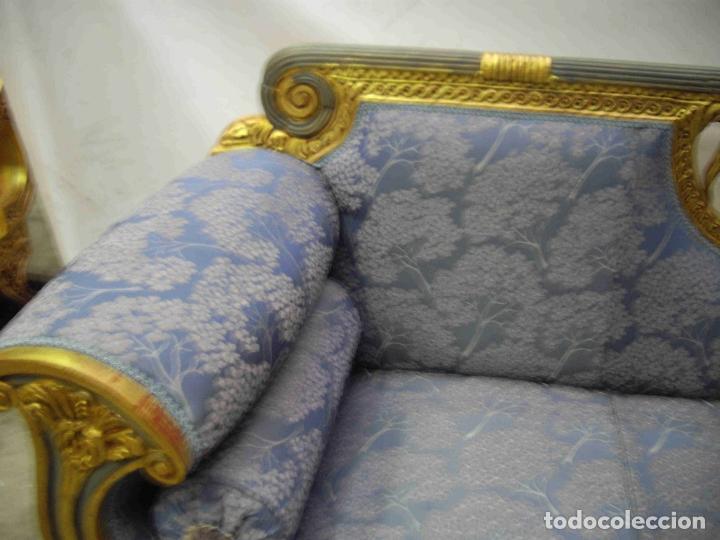 Vintage: SOFA TALLA PAN DE ORO AZUL - Foto 2