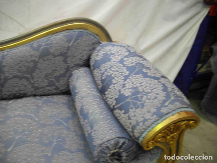 Vintage: SOFA TALLA PAN DE ORO AZUL - Foto 3