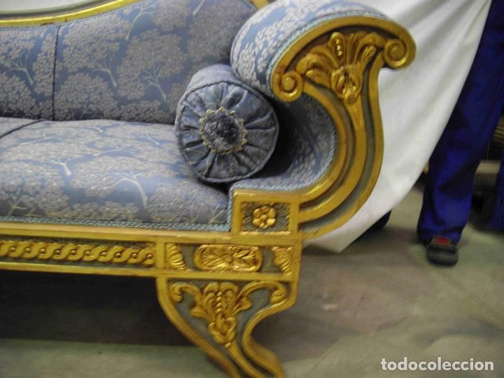 Vintage: SOFA TALLA PAN DE ORO AZUL - Foto 4